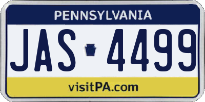 PA license plate JAS4499
