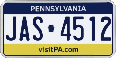 PA license plate JAS4512