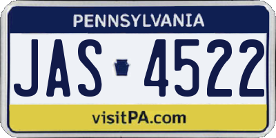 PA license plate JAS4522