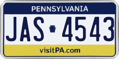 PA license plate JAS4543