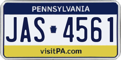 PA license plate JAS4561