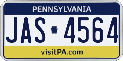PA license plate JAS4564