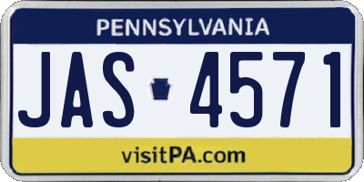 PA license plate JAS4571