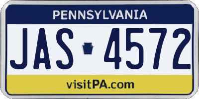 PA license plate JAS4572