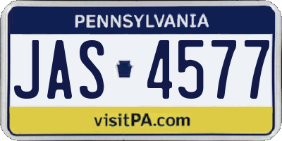 PA license plate JAS4577