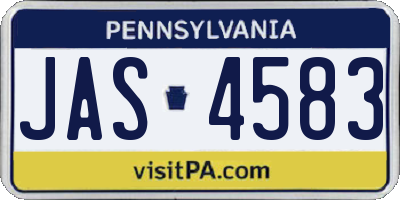 PA license plate JAS4583