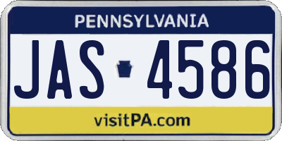 PA license plate JAS4586