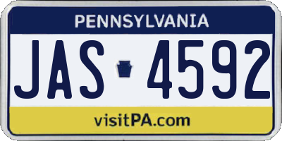 PA license plate JAS4592