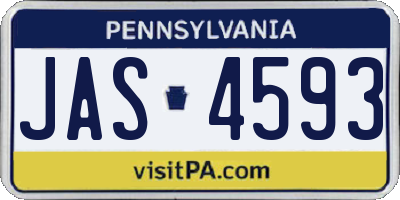 PA license plate JAS4593