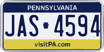 PA license plate JAS4594