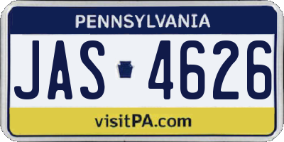 PA license plate JAS4626