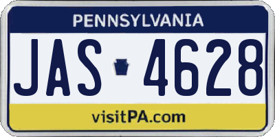 PA license plate JAS4628