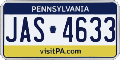 PA license plate JAS4633