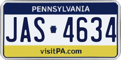 PA license plate JAS4634