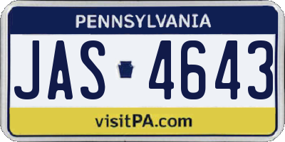 PA license plate JAS4643