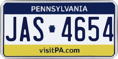 PA license plate JAS4654