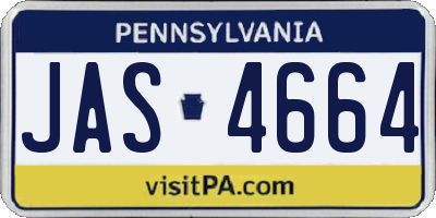 PA license plate JAS4664