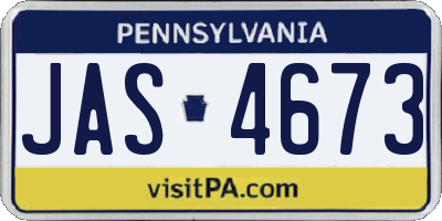 PA license plate JAS4673