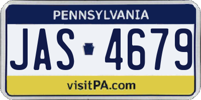 PA license plate JAS4679