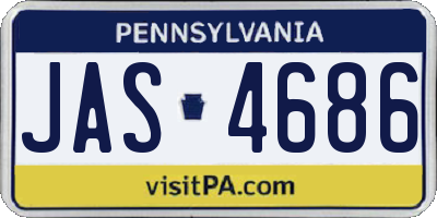 PA license plate JAS4686