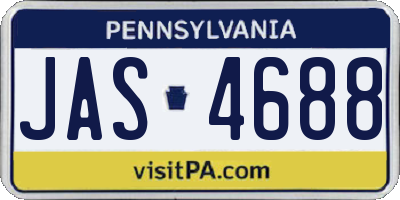 PA license plate JAS4688