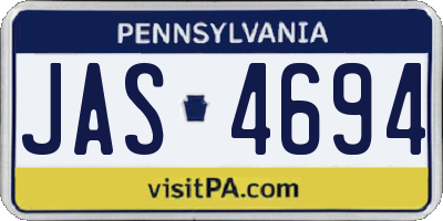 PA license plate JAS4694