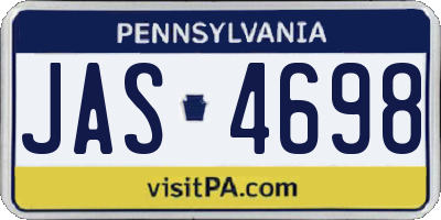 PA license plate JAS4698