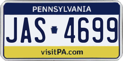 PA license plate JAS4699