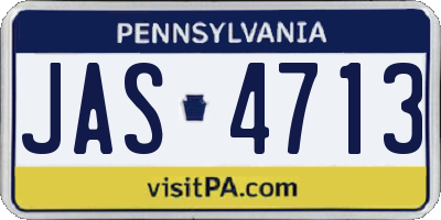 PA license plate JAS4713