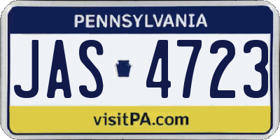 PA license plate JAS4723