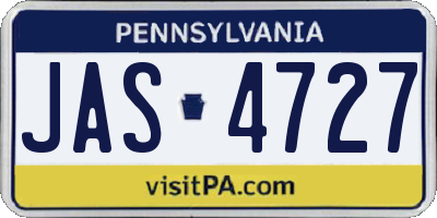 PA license plate JAS4727