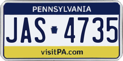 PA license plate JAS4735