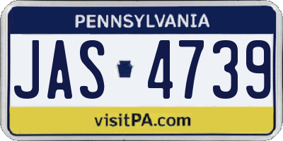 PA license plate JAS4739