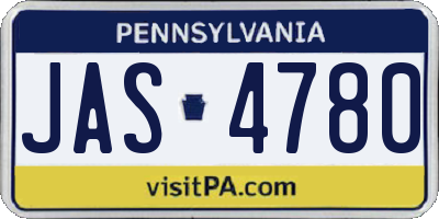 PA license plate JAS4780