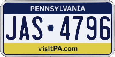 PA license plate JAS4796
