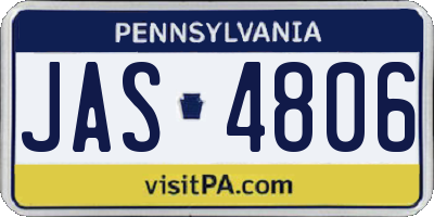 PA license plate JAS4806