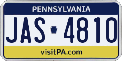 PA license plate JAS4810