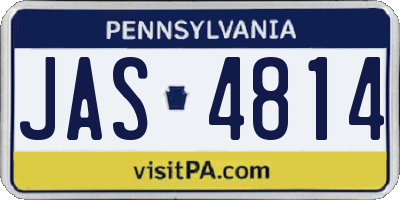 PA license plate JAS4814