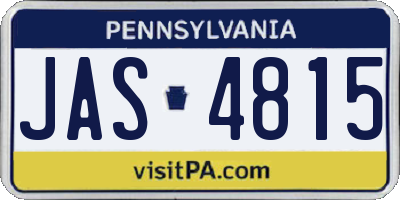 PA license plate JAS4815