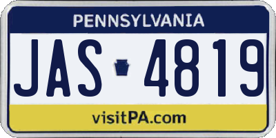 PA license plate JAS4819