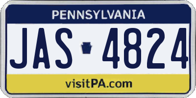 PA license plate JAS4824