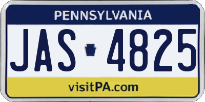 PA license plate JAS4825