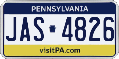 PA license plate JAS4826
