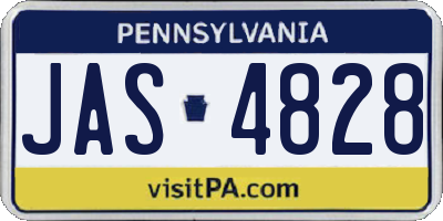 PA license plate JAS4828