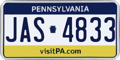 PA license plate JAS4833