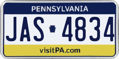 PA license plate JAS4834