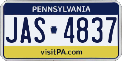 PA license plate JAS4837