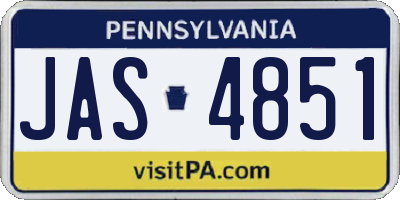 PA license plate JAS4851