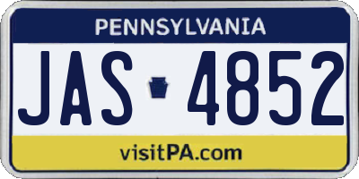 PA license plate JAS4852