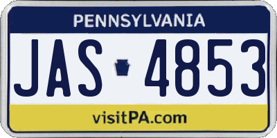 PA license plate JAS4853